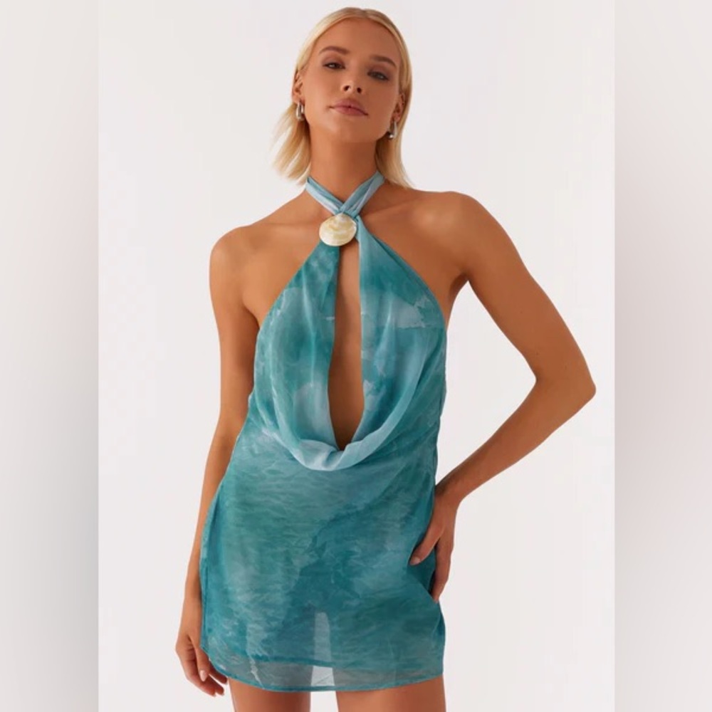 Oceans Away Deep Cowl Mini Dress